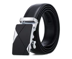 Waist Belt Faux Leather Durable Automatic Buckle Men Belt for Daily Wear - D