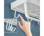 Bathroom Shelf Wall Mounted Aluminum White Bathroom Corner Shelf Kitchen Storage Rack Toilet Towel Holder Kmmoun—single 30cm