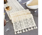puluofuh Nordic Style Bohemian Table Runner Cotton Elegant Wedding Party Table Linens for Household-24*260cm
