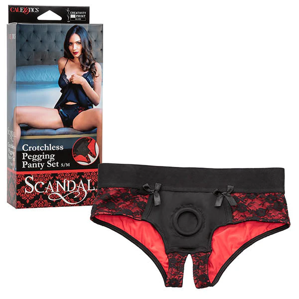 Scandal Crotchless Pegging Panty Set