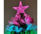 Christmas Fibre Optic Tree with Pink Blue Lights and Baubles 8-Mode Ultra-Bright LED 90CM 3ft