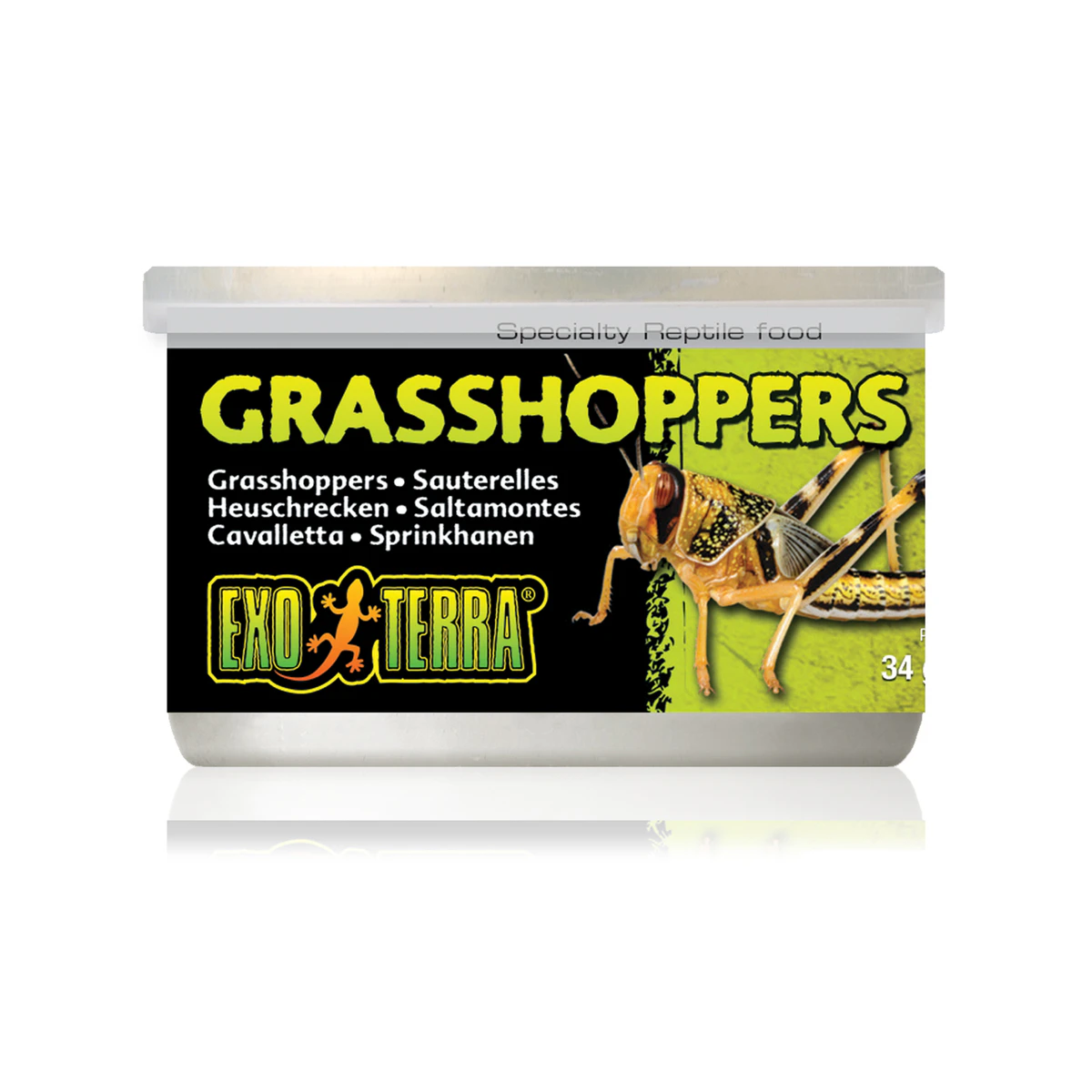 Exo Terra Canned Grasshoppers 34g Reptile Lizard Food (PT1950)