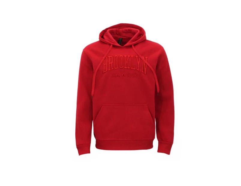 FIL Men's Fleece hoodies Embroidered Brooklyn - Red