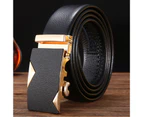 Waist Belt Faux Leather Durable Automatic Buckle Men Belt for Daily Wear - C