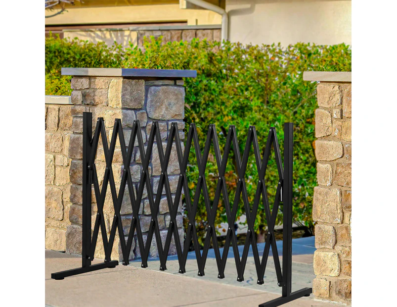 Garden Security Fence Gate Expandable Barrier Safety Aluminum Pet Indoor Outdoor