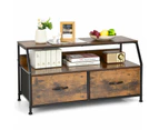 TV Cabinet Stand Coffee Table 2-Tier Console Table Storage Dresser Rustic Brown