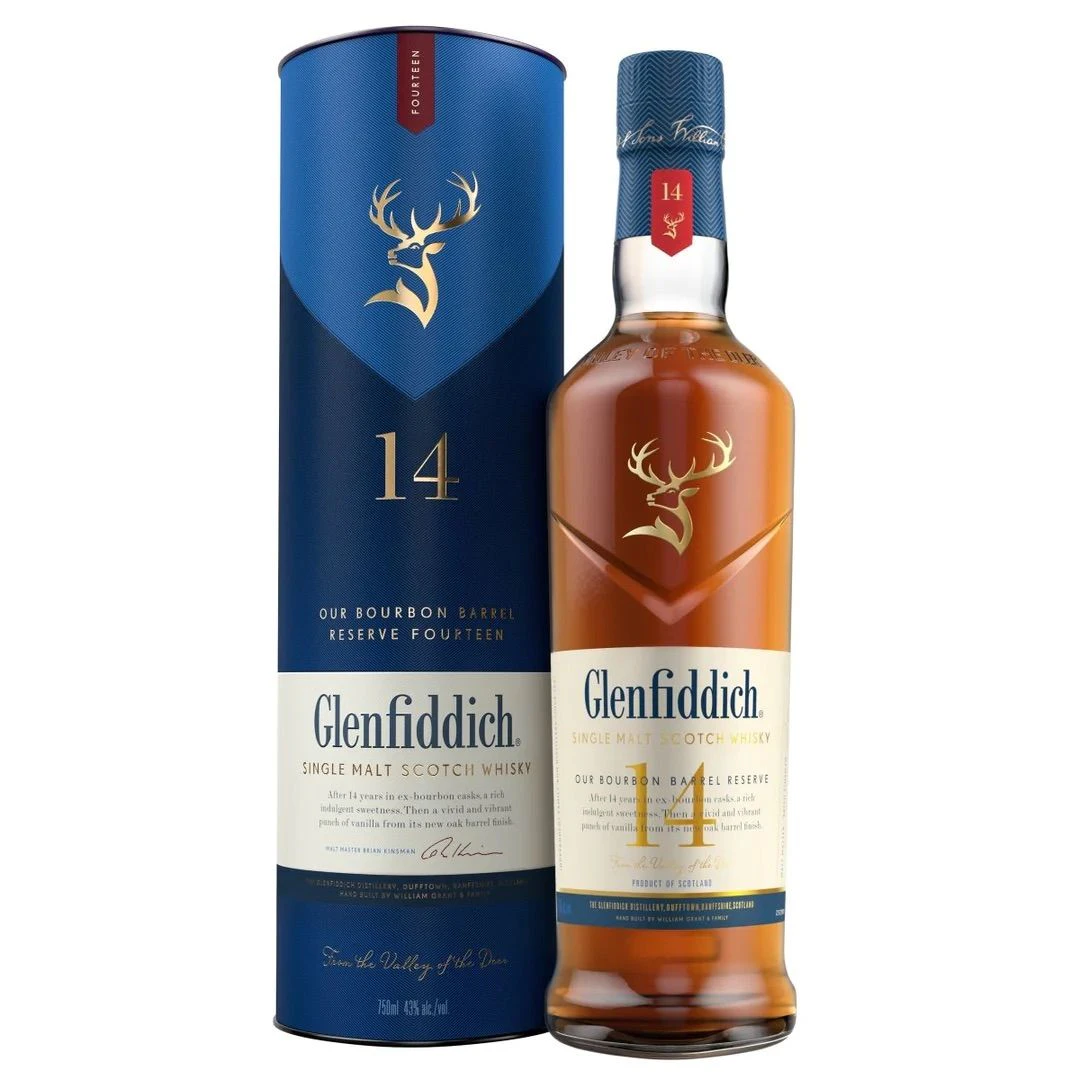 Glenfiddich 14YO Bourbon Barrel Reserve Single Malt Scotch Whiskey 700ml