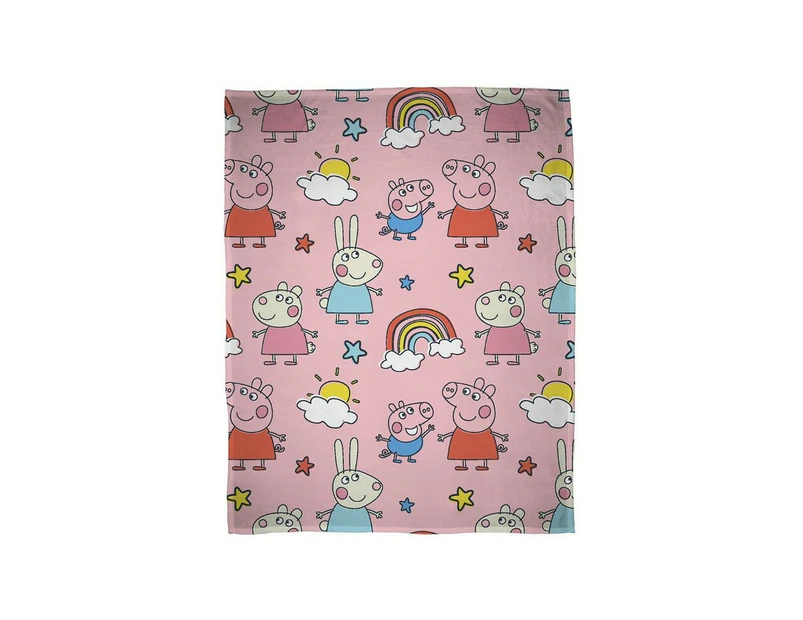 Peppa Pig Playful Rotary Fleece Blanket (Pink/Multicoloured) - AG3183