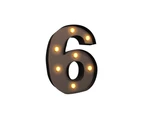 LED Metal Number Lights Free Standing Hanging Marquee Event Party D?cor Number 6