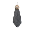 puluofuh Hand Towel with Lanyard Quick Dry Coral Fleece Microfiber Absorbent Hanging Dinosaur Towel Rag Daily Use-Grey