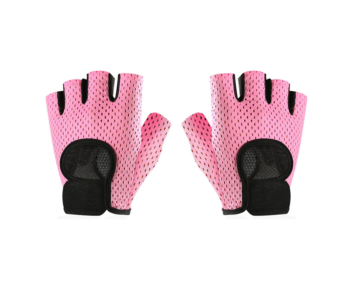 Exercise Gloves For Men And Women, Fitness Gloves For Gym Workout Training Weight Lifting Cycling,Pink,L