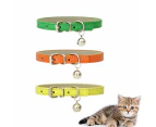 Hollypet 3 Pcs Leather Cat Collars with Bells Adjustable for Small Dog-Set 3