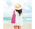 Lady Shopping Large Summer Beach Bag Tote Casual Travel Croc bags - Rose Red