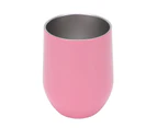 Stainless Steel Tumbler Vacuum Insulated Cups 12Oz Capacity Double Wall U Shaped Eggshell For Drinks Wine Water Pink