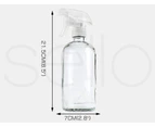 4x 500ml Clear Glass Spray Bottles Trigger Water Sprayer Aromatherapy Dispenser