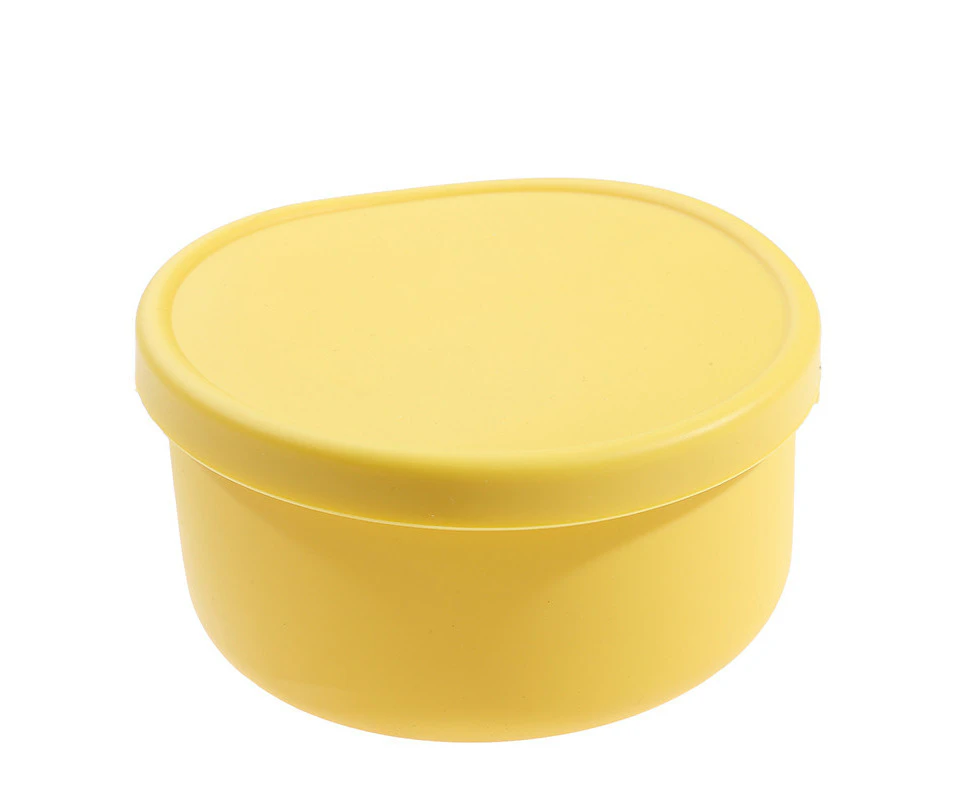 Silicone Food Storage Container with Lids Reusable Airtight Lunch Bento Boxes for Adults Kids Freezer Camping Snack Container - L 700ml yellow