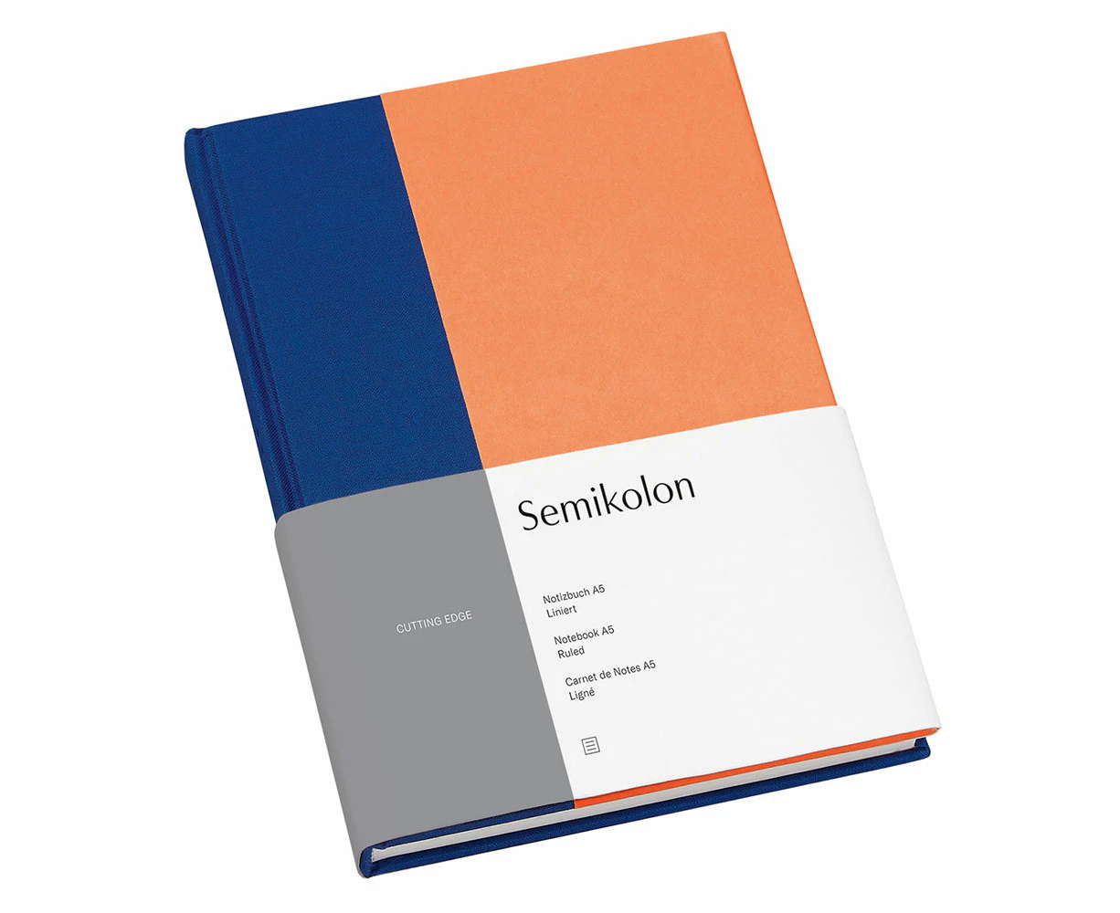 Semikolon Ruled A5 Notebook - Cobalt Peach