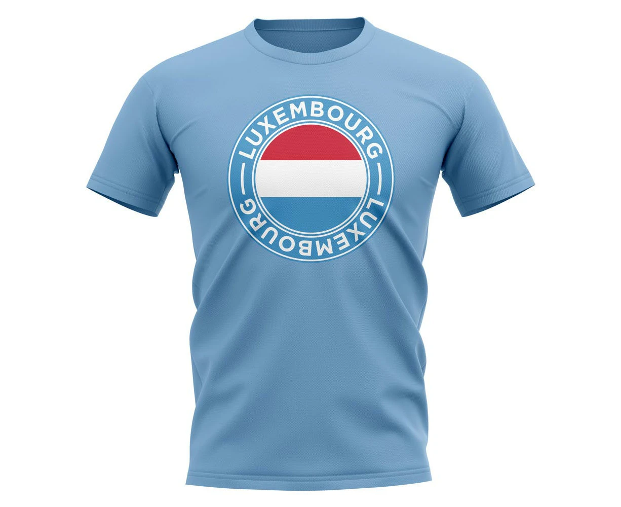 Luxembourg Football Badge T-Shirt (Sky)