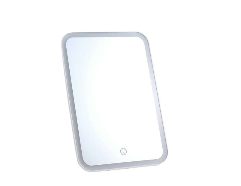 Portable Mirror for Desk Lighted Compact Travel Mirror with Touch Screen-white
