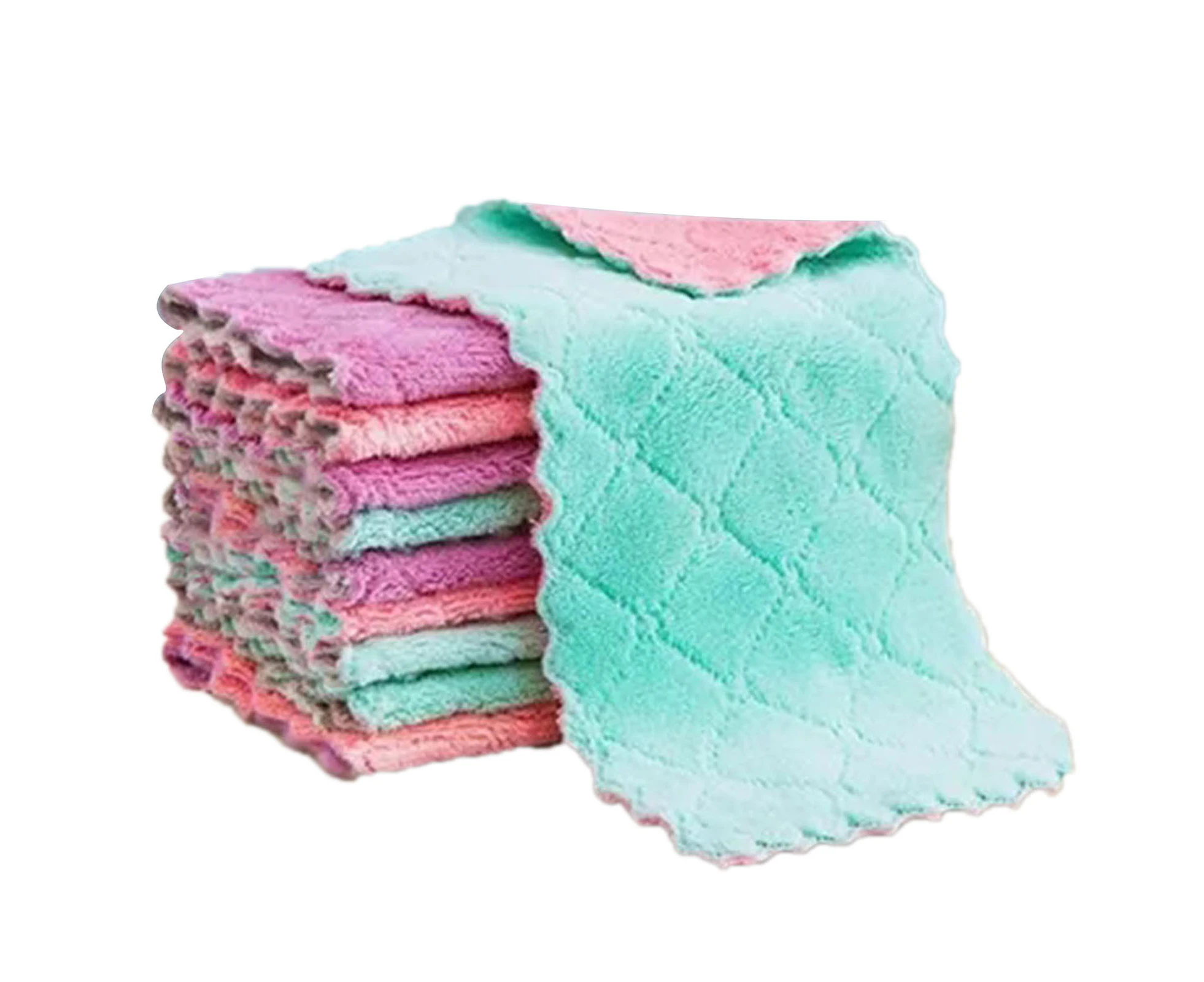 20Pcs Lint Free Kitchen Cleaning Cloth Dish Towels Double Sided Water Absorption Microfiber Dish Cloths