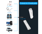 3.5 Jack Wireless Bluetooth-compatible Audio Receiver Camera Button Handsfree Transmitter for Cars White