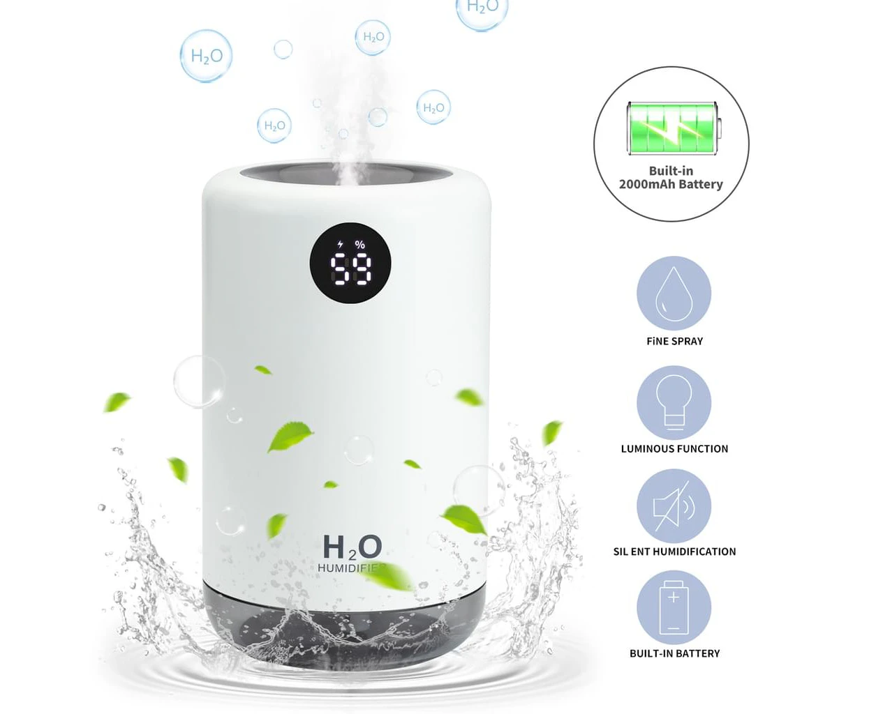 USB Humidifier, Mini Air Humidifier Ultra Quiet Humidifier, Auto Power Off Portable Humidifier Home Air Humidifying Atomizer