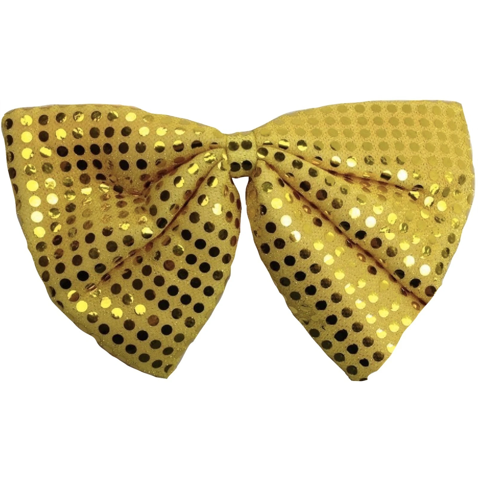 LARGE BOW TIE Sequin Polka Dots Bowtie Big King Size Party Costume - Yellow