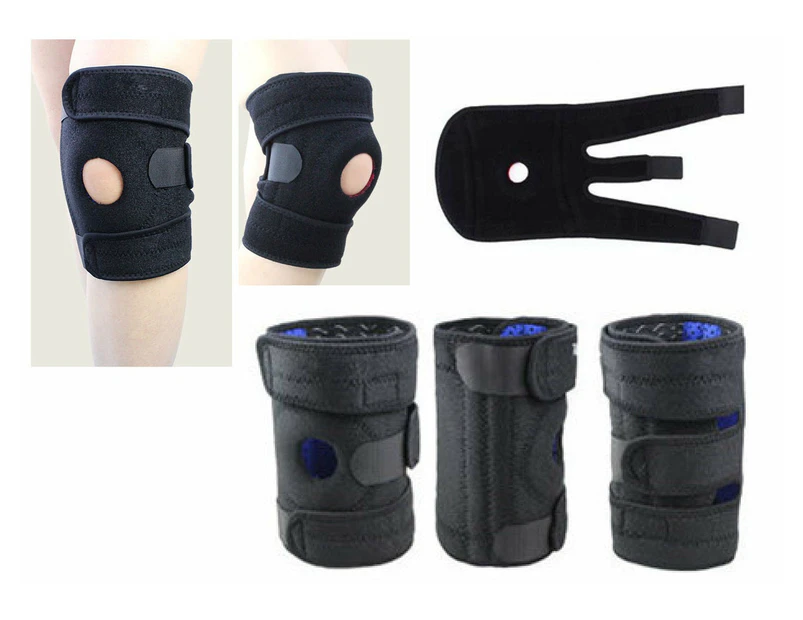 4 Spring Hinged Full Knee Support Brace Knee Protection Strap Cycling Running