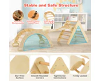 Costway Kids Climber Playset Wood Climbing Triangle Rocking Arch Slide Set w/Climbing Board Home Daycare Gifts