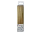 Alpen Slim Candles with Holders 120mm (12pk) - Gold