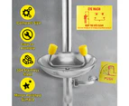 Eye Wash Station Emergency Shower Combination First Aid Face Eye Washer Continuous Flow with Pedal Luminous Sign Stainless Steel