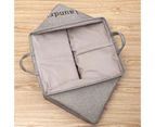 ishuif Laundry Hamper Bag Large Capacity Saving Space Demin Washing Storage Foldable Clothes Basket for Bedroom-Grey L