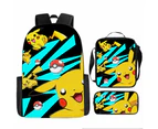 3PCS Pokemon Pikachu Backpack Kids Shoulder Bag ShowBag Pencil Case for Teenager Kid Student