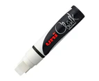 Uni Chalk Marker 15mm Broad Chisel Tip - White