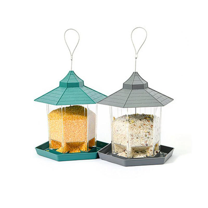 Garden Hanging Wild Bird Feeder Birds Gazebo Shape Container Waterproof Outdoor