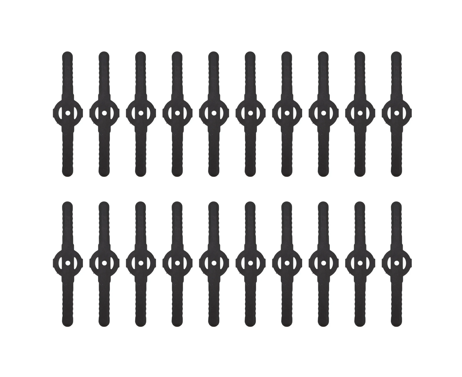 20Pcs Plastic Lawn Mower Blades Garden Electric Grass Trimmer Long Blade Trimmer Accessories Black