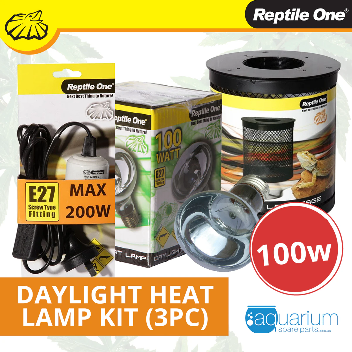 Reptile One Daylight Heat Lamp Kit 100W (3pc)