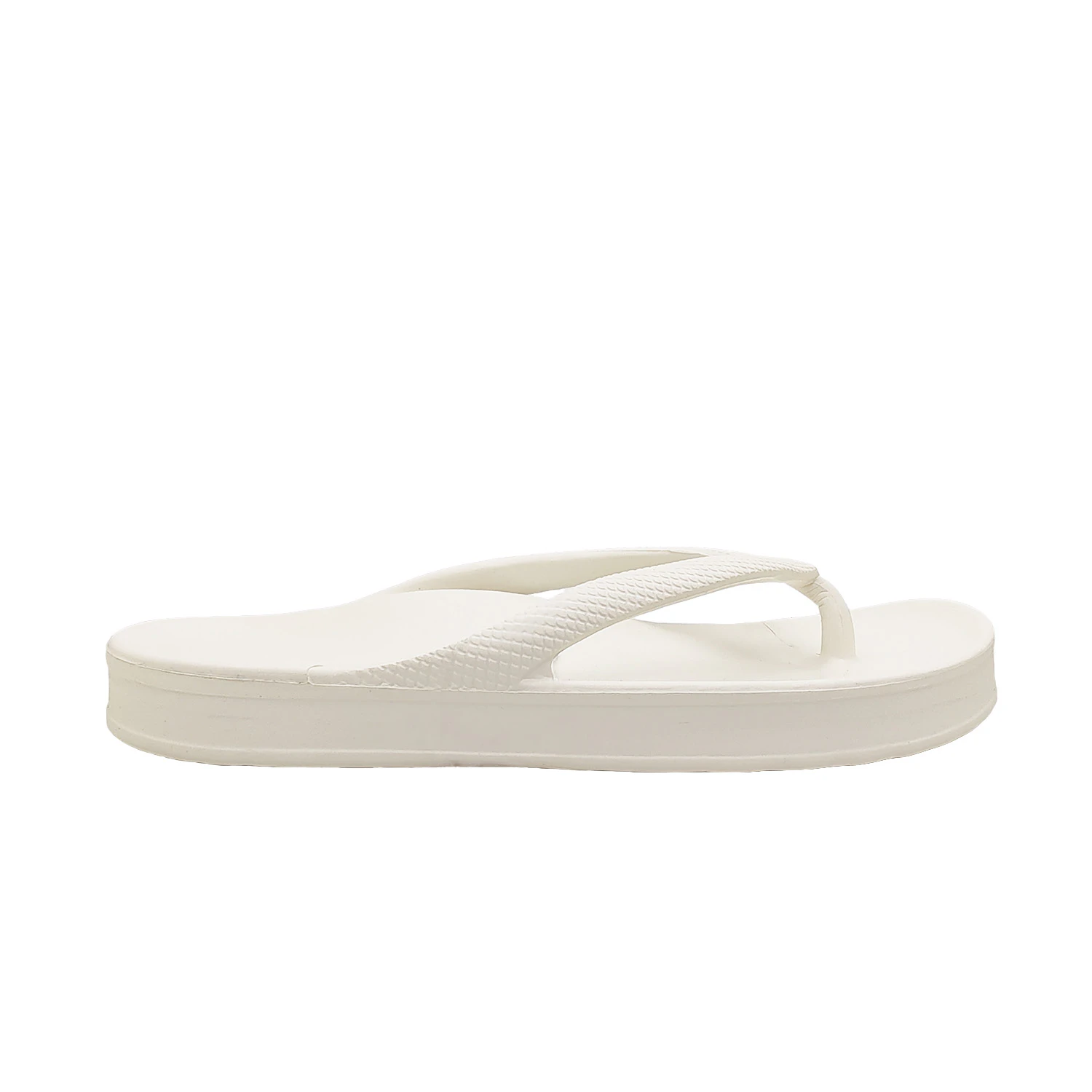 Lorella Squishi Ladies Thongs Summer Shoes Arch Support Contoured Footbed Soft  Flip Flops - White