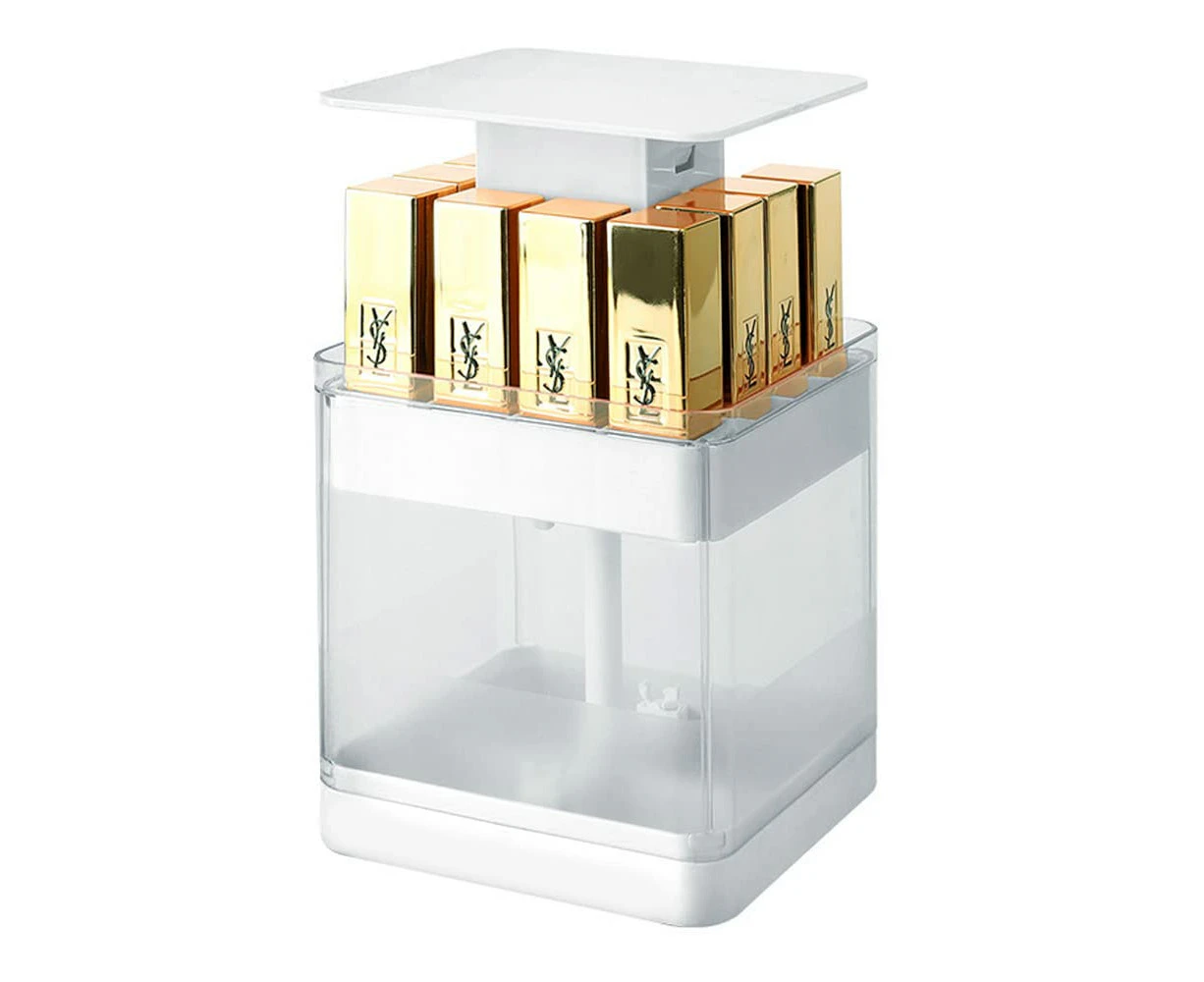 Lifebea Lipstick Organizer, Clear Acrylic Pressed Auto Lift Lipstick Display Case-White