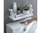 Wall-Mounted Human-Shaped Hook Storage Rack - White