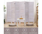 Costway 6 Panels Wooden Room Divider Privacy Screen Freestanding Room Partition Slat White