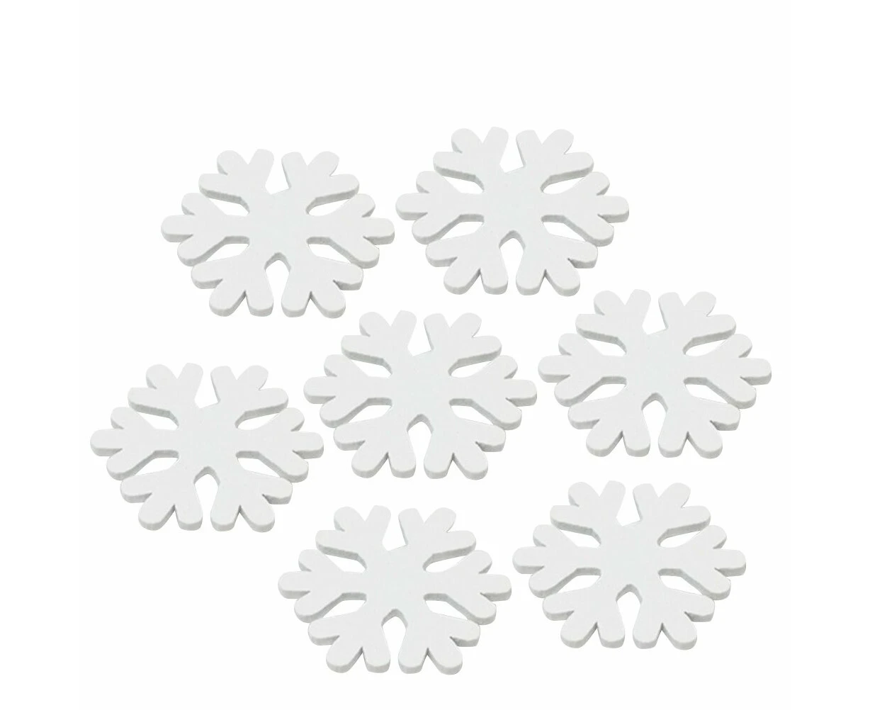 Christmas Mini Snowflake Wooden White Snow Flake Craft Christmas Decoration Supplies