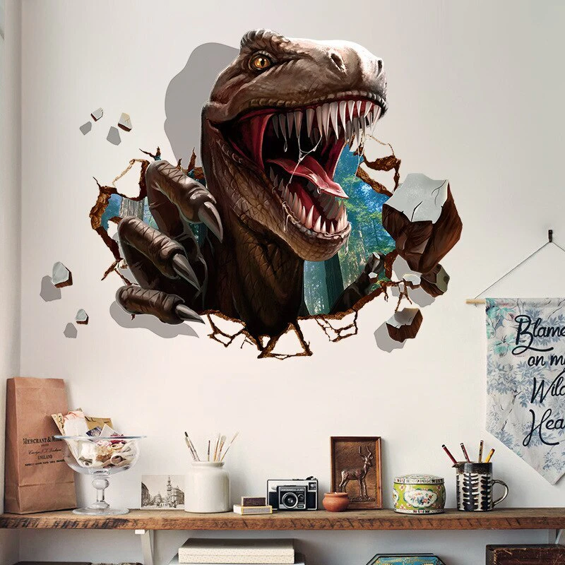 DINOSAUR T-REX 3D WALL STICKER MURAL ART Decal