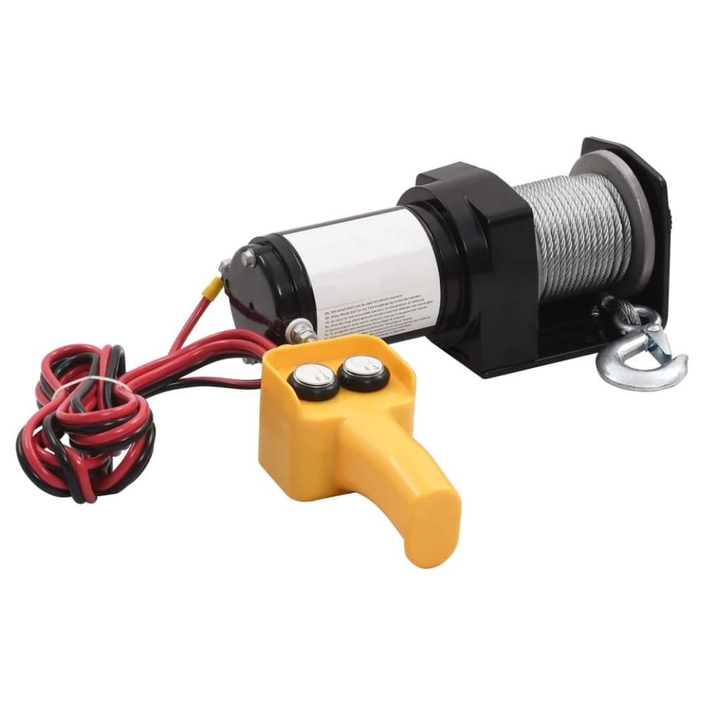 12V Car Vehicle Electric Hoist Winch Wire Remote Control. Rope 15M. 907kgs Max