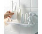 Wall-Mounted Human-Shaped Hook Storage Rack - Grey