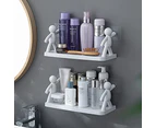 Wall-Mounted Human-Shaped Hook Storage Rack - Grey