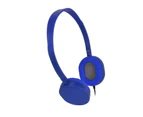 3.5mm Wired Retractable Portable Heavy Bass Headphone for Gaming/Online Courses Blue