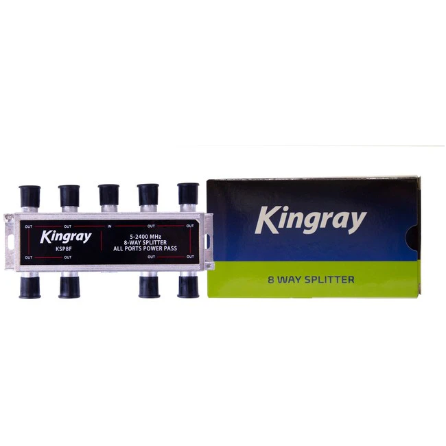 KINGRAY KSP8F  8 Way F-Type Splitter Foxtel Approved F30965    8 WAY F-TYPE SPLITTER