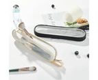 Transparent Eyebrow Pencil Box Portable Makeup Brush Organizer PVC Transparent Beauty Tool Storage Bags - Black-L