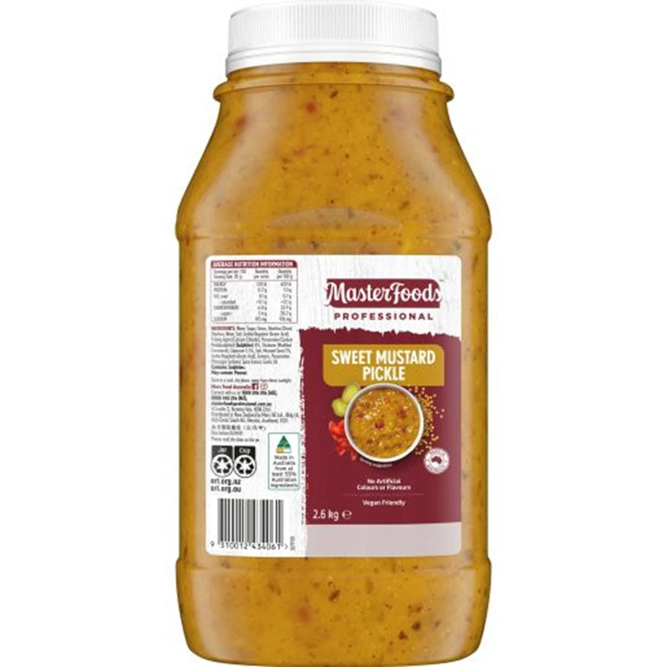 Masterfoods Sweet Mustard Pickle Relish 2.6kg Bulk